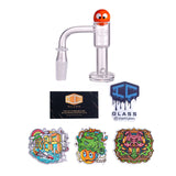 IC GLASS - FLETT| 14mm Male 90D Banger| Includes Carb Cap, Terp Balls & Sticker