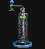 The Metamorp - 12" Color Changing Rig | IC Glass - Milky Blue | Skulls & Roses