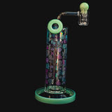 The Metamorp - 12" Color Changing Rig | IC Glass - Aqua | Skulls & Roses