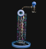 The Metamorp - 12" Color Changing Rig | IC Glass - Milky Blue | Skulls & Roses