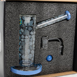The Metamorp - 12" Color Changing Rig | IC Glass - Milky Blue | Skulls & Roses