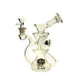 IC Glass - Recycler with Dichroic Diamond on Side | 6" Disc Perc | 14mm Flower Bowl