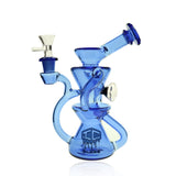 IC Glass - Recycler with Dichroic Diamond on Side | 6" Disc Perc | 14mm Flower Bowl