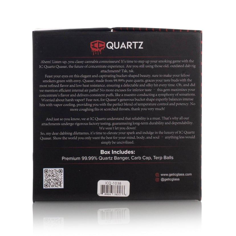 IC Quartz - QUASAR 3rd Generation Premium 14mm Male 90 | Quartz Banger | FULL WELD | BEST QUALITY