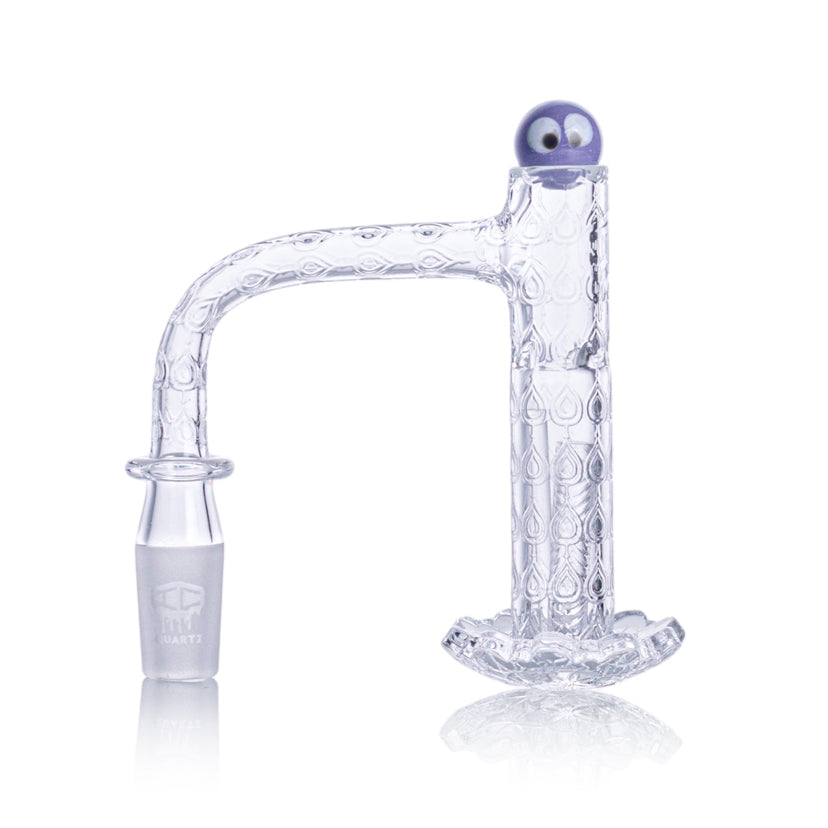 IC Quartz - CRYSTAL | 14mm Male 90° Banger | Includes Carb Cap, Terp Balls, and More - ic glass