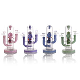 IC GLASS - Honey bee on top of drip perk rig with dual bowl piece & dual mouth piece |7.8