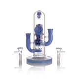 IC GLASS - Honey bee on top of drip perk rig with dual bowl piece & dual mouth piece |7.8"