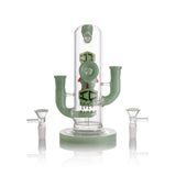 IC GLASS - Honey bee on top of drip perk rig with dual bowl piece & dual mouth piece |7.8"