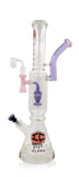 IC GLASS - 2 IN 1 Tall Waterpipe With Banger & Bowl Piece | 20 Inch Tall | Assorted 5 Colors