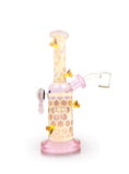 IC Glass Fumed Honeycomb Rig with Honeybees | Honeycomb Drip | Banger Included