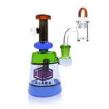 IC Glass- Rainbow Dab Kit | Recycler With Rainbow Carb Cap and Terp ball