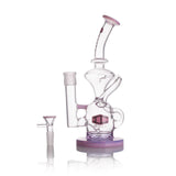 9.5 Inch clear recycler with colored base & colored lip| bowl piece included