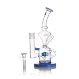 9.5 Inch clear recycler with colored base & colored lip| bowl piece included